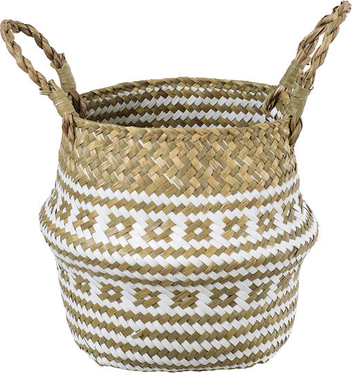GloboStar Artificial Garden Symi Κασπώ Ψάθινο Μπεζ με Βάση 18x18x20εκ.