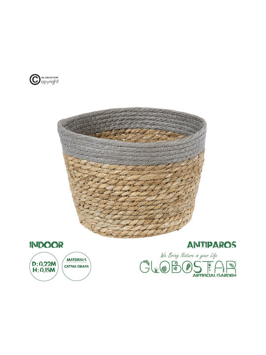 GloboStar ANTIPAROS Саксия Слама Бежов Със стойка 22x22x15εκ.
