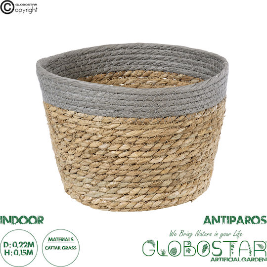 GloboStar ANTIPAROS Саксия Слама Бежов Със стойка 22x22x15εκ.