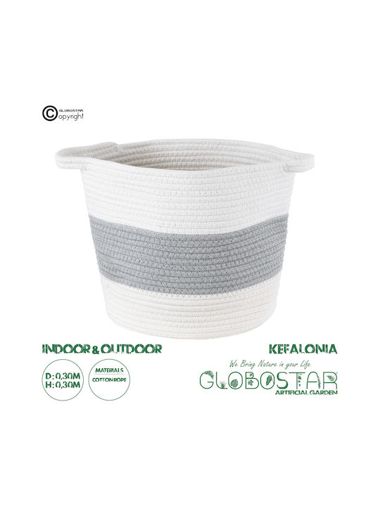 GloboStar Kefalonia Übertopf Korbweide Gray mit Gestell 30x30x30εκ.