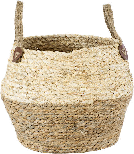 GloboStar Andros Planter Wicker Brown with Stand 29x29x30cm.