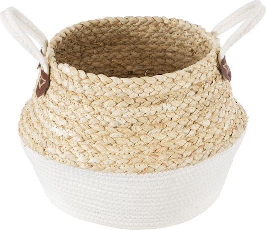 GloboStar Kimolos Planter Wicker Beige with Stand 29x29x30cm.