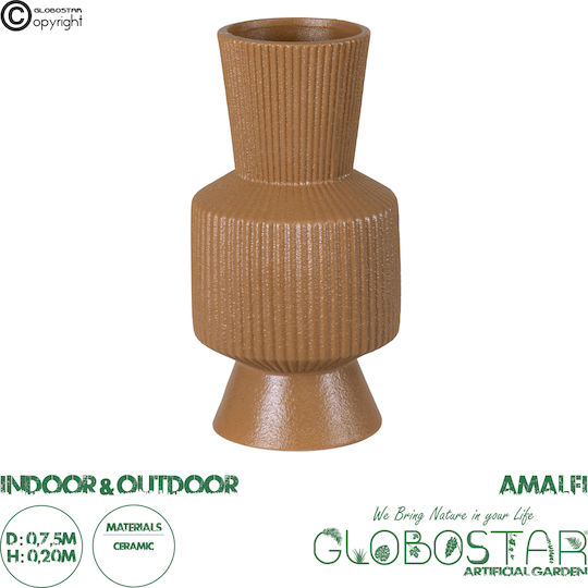 GloboStar Decorative Vase Amalfi Orange 7.5x7.5x20cm