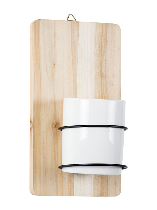 GloboStar Spetses Hanging Planter Ceramic Beige 13x13x23cm.