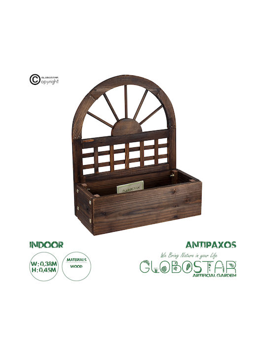 GloboStar Antipaxos Hanging Planter Wooden Brown 38x45x45cm.