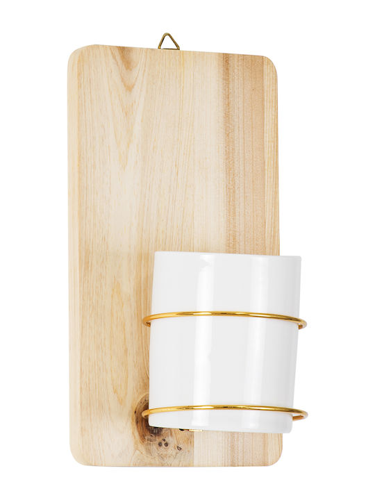 GloboStar Ikaria Hängend Übertopf Keramik Beige 13x13x23εκ.
