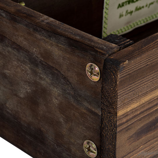GloboStar Sikinos Wooden Brown Planter Box 38x38x45cm