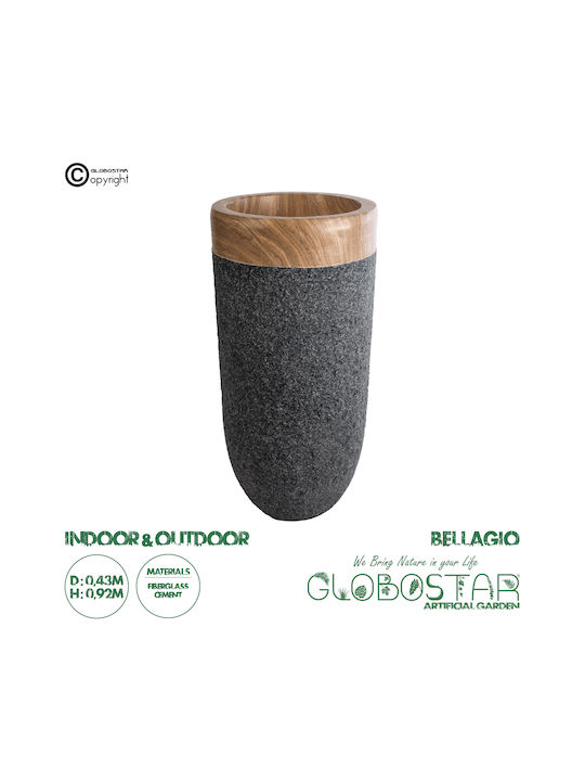 GloboStar Ballagio Κασπώ Πολυεστερικό Μαύρο με Βάση 42x42x91εκ.