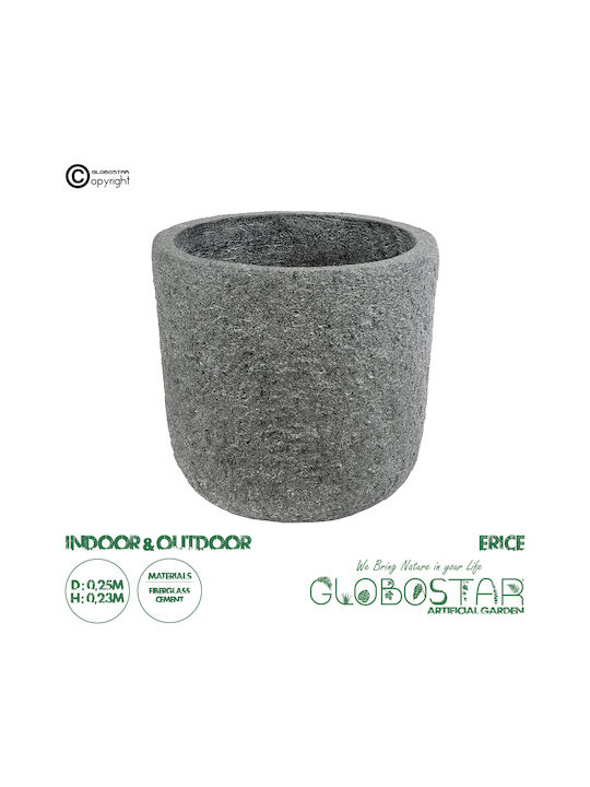 GloboStar Artificial Garden Erice Planter Polyester Gray with Stand 25x25x23cm.