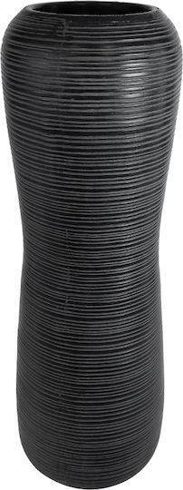 GloboStar Barrio Planter Polyester Black with Stand 40x40x122cm.