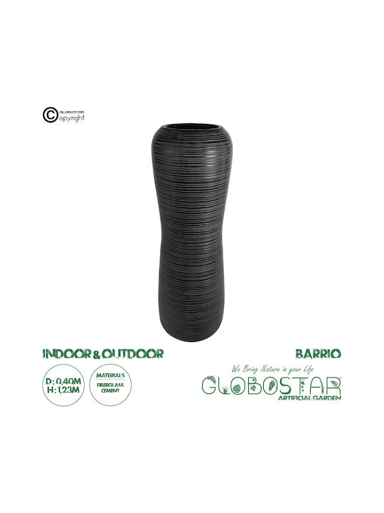 GloboStar Barrio Саксия Полиестер Черен Със стойка 40x40x122εκ.