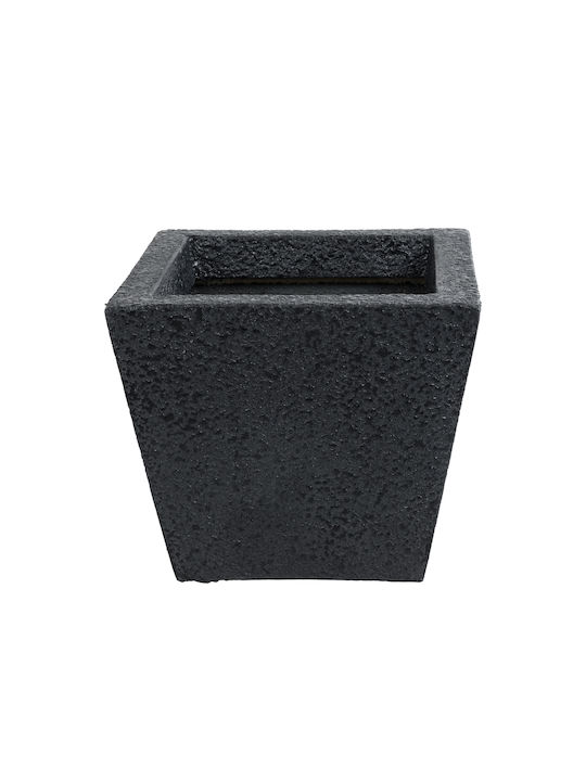 GloboStar Karraspio Übertopf Polyester Schwarz mit Gestell 34x34x30εκ.