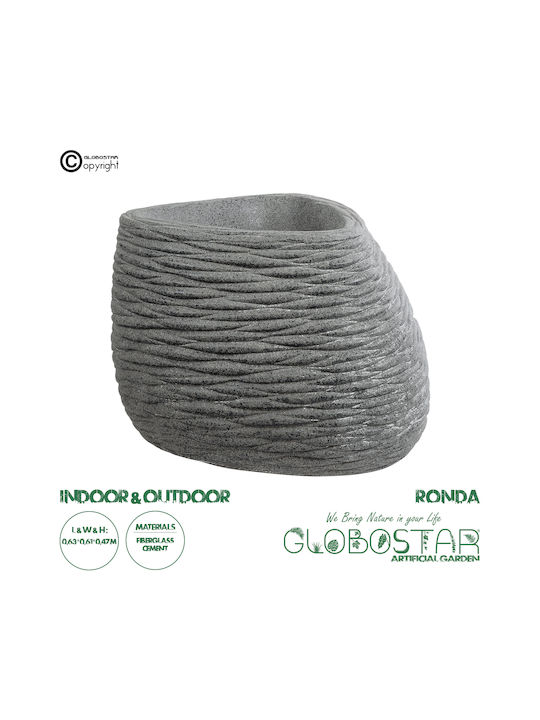 GloboStar Artificial Garden Ronda Κασπώ Πολυεστερικό Γκρι με Βάση 63x63x47εκ.
