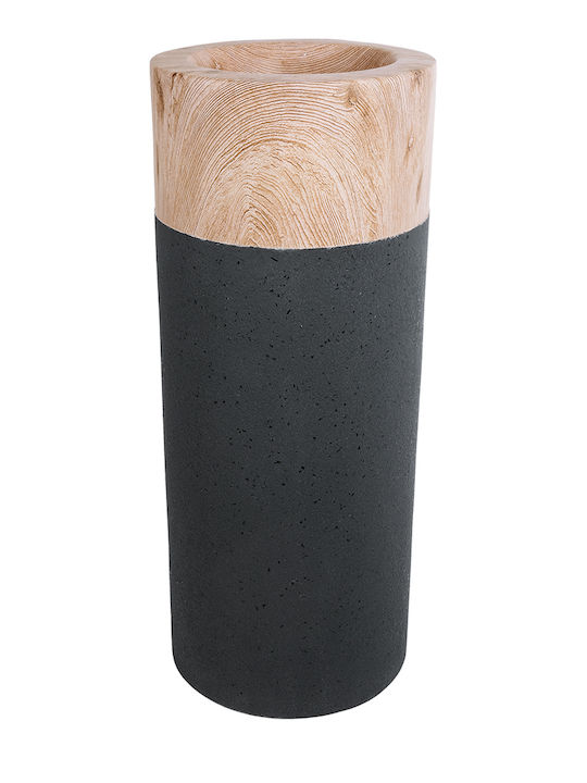 GloboStar Bellano Planter Polyester Brown with Stand 36x36x90cm.