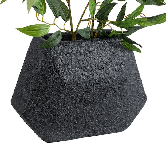 GloboStar Greenwich Κασπώ Πολυεστερικό Μαύρο με Βάση 24x14x20εκ.