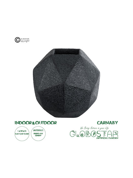 GloboStar Planter Polyester Black with Stand 38x38x38cm.