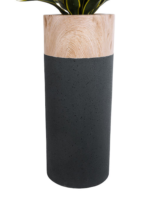 GloboStar Bellano Planter Polyester Brown with Stand 36x36x90cm.