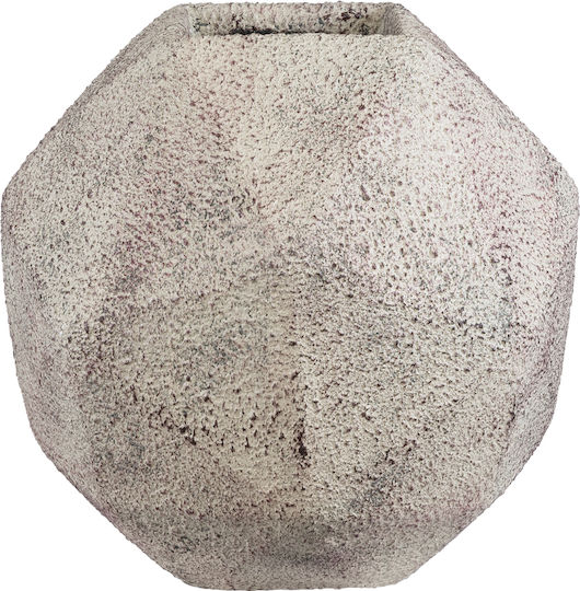 GloboStar Borough Übertopf Polyester Weiß mit Gestell 38x38x38εκ.