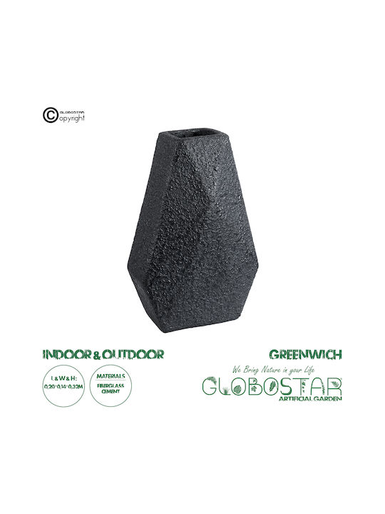 GloboStar Planter Polyester Black with Stand 20x20x32cm.