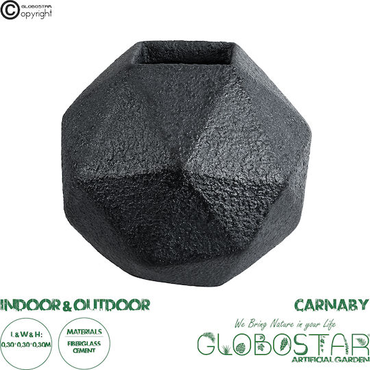 GloboStar Κασπώ Πολυεστερικό Μαύρο με Βάση 30x30x30εκ.