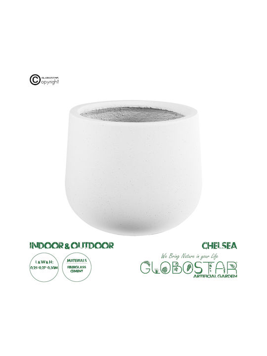 GloboStar Chelsea Planter Polyester White with Stand 25x25x30cm.