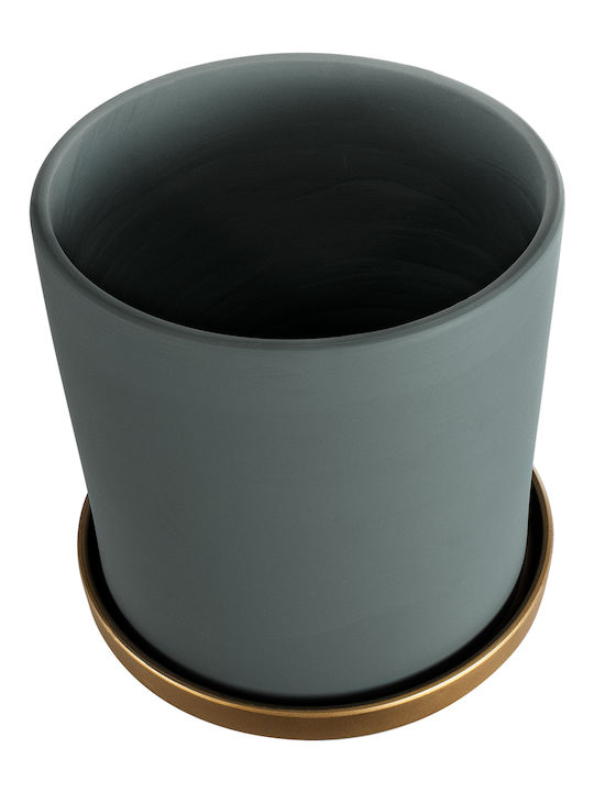 GloboStar Planter Ceramic Gray with Stand 20x20x20cm.