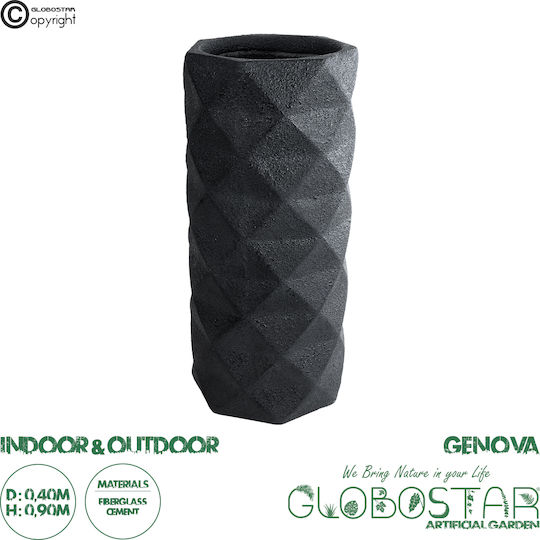 GloboStar Übertopf Polyester Schwarz 40x40x90εκ.