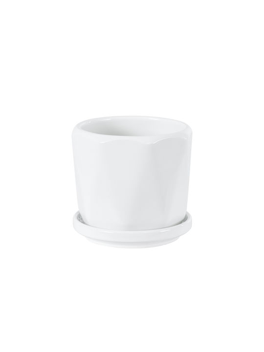 GloboStar Karpathos Planter Ceramic White with Stand 10x10x10cm.