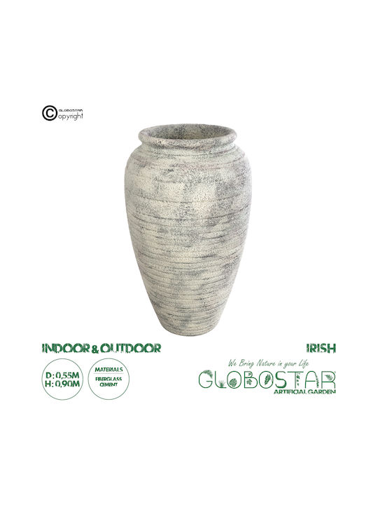 GloboStar Artificial Garden Irish Κασπώ Πολυεστερικό Λευκό με Βάση 55x55x90εκ.
