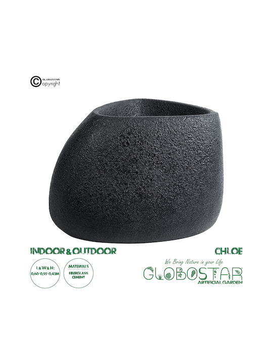 GloboStar Chloe Ghiveci Poliester Negru 60x55x43εκ.
