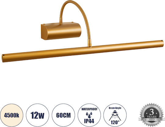 GloboStar Trois Modern Lamp Bathroom with Integrated LED and Natural White Light Copper 60x18cm