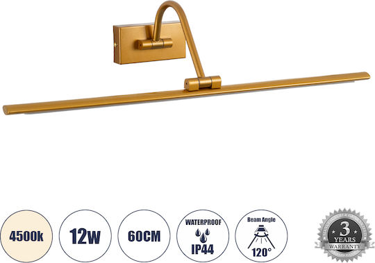 GloboStar Mira Модерен Осветително тяло За баня с вграден LED Меден 60x13см.