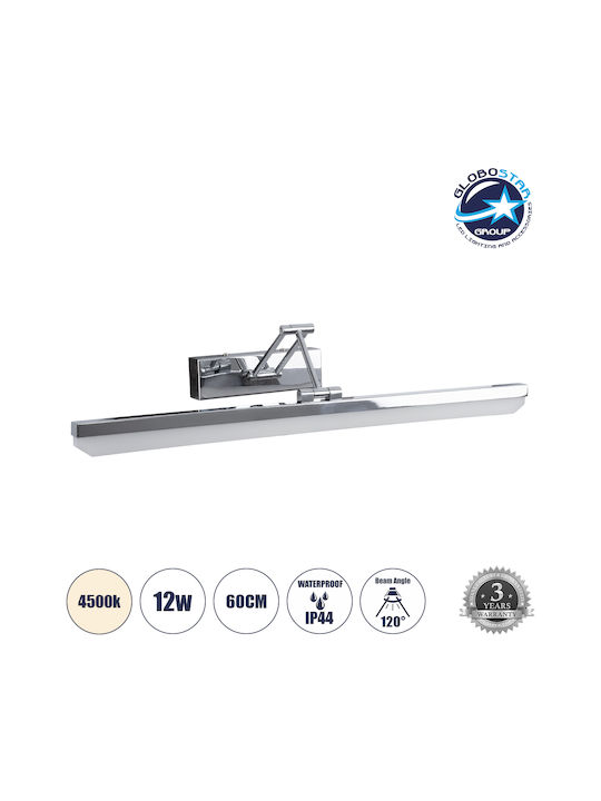 GloboStar Mara Modern Wandleuchte mit Integrierte LED und Natürliches Weiß Licht Silber 60x13cm