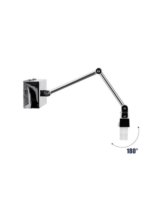 GloboStar Mara Modern Wandleuchte mit Integrierte LED und Natürliches Weiß Licht Silber 60x13cm