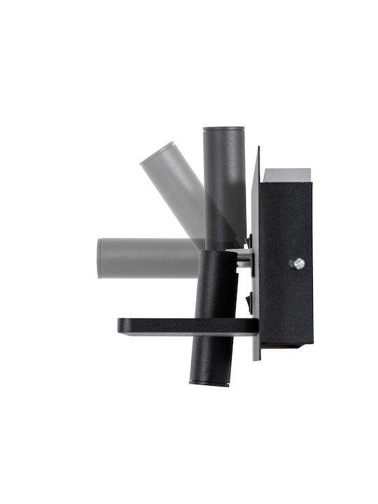 GloboStar Paladin Modern Leuchte Wand mit USB-Anschluss Schwarz 11x12cm