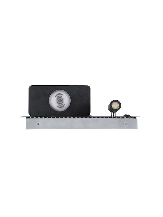 GloboStar Paladin Modern Leuchte Wand mit USB-Anschluss Schwarz 11x12cm