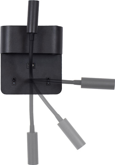 GloboStar Ibis Modern Lamp Wall with Integrated LED and Natural White Light Black 10x18cm