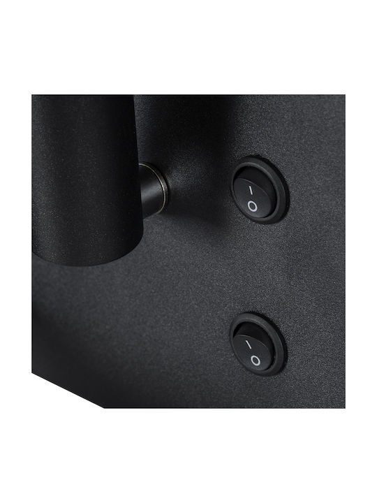 GloboStar Paladin Modern Leuchte Wand mit USB-Anschluss Schwarz 11x12cm