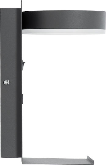 GloboStar Crown Modern Lamp Wall with Integrated LED and Natural White Light Gray 23x23cm