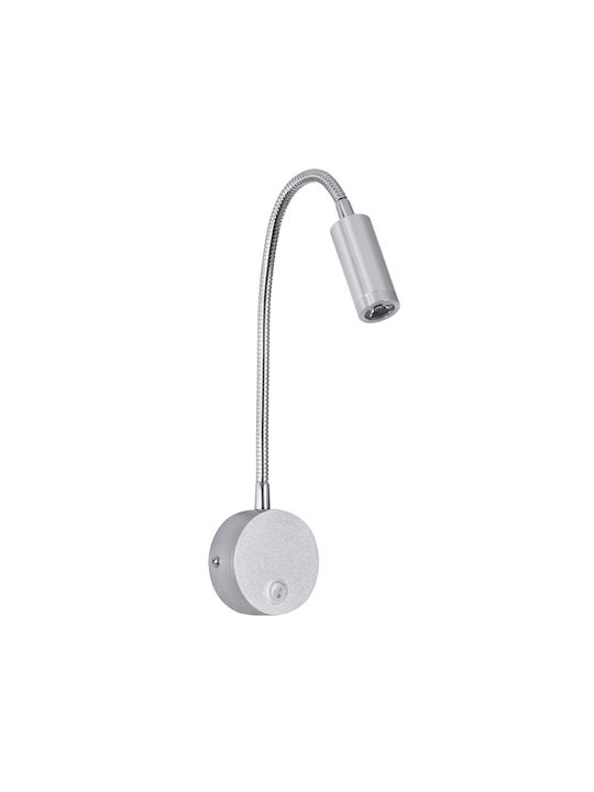 GloboStar Goose Μονό LED Φυσικό Λευκό Σποτ σε Ασημί Χρώμα