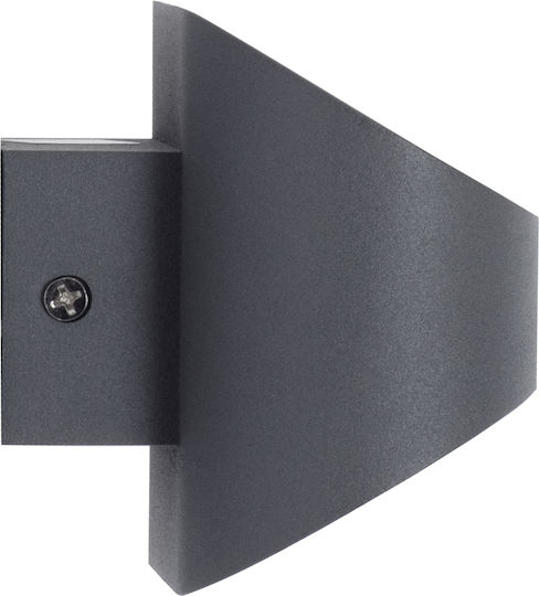GloboStar Eden Modern Lumină de Perete cu LED Integrat și Lumină Alb Cald Negru 16x9cm
