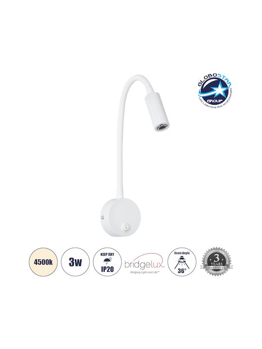 GloboStar Goose Μονό LED Φυσικό Λευκό Σποτ σε Λευκό Χρώμα