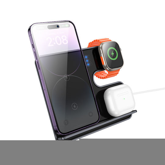 Hoco Ασύρματος Φορτιστής (Qi Pad) 15W Power Delivery Μαύρος (CQ20 Clever)