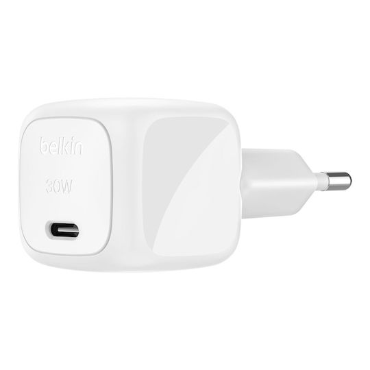Belkin Φορτιστής Χωρίς Καλώδιο με Θύρα USB-C 30W Power Delivery Λευκός (BoostCharge)