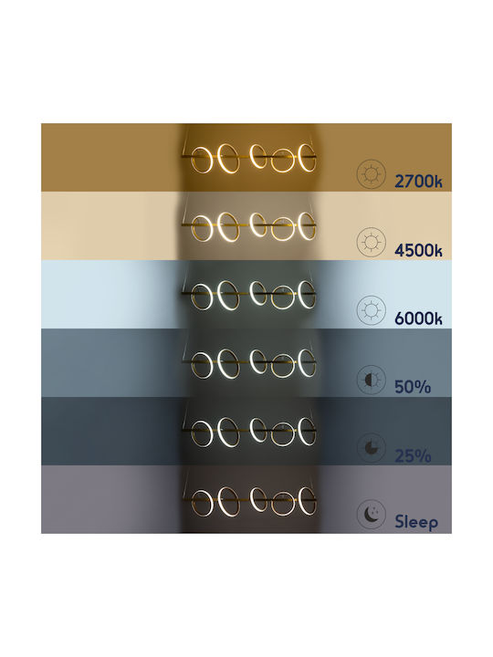 GloboStar Circolare Hängelampe Gold 120x25x25cm.