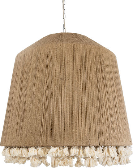 GloboStar Puertorico Ceiling Light Beige Boho with Rope for E27 Socket 80x80x80cm