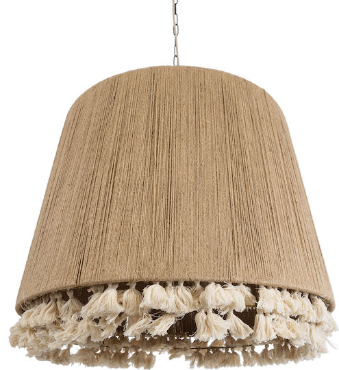 GloboStar Puertorico Ceiling Light Beige Boho with Rope for E27 Socket 80x80x80cm