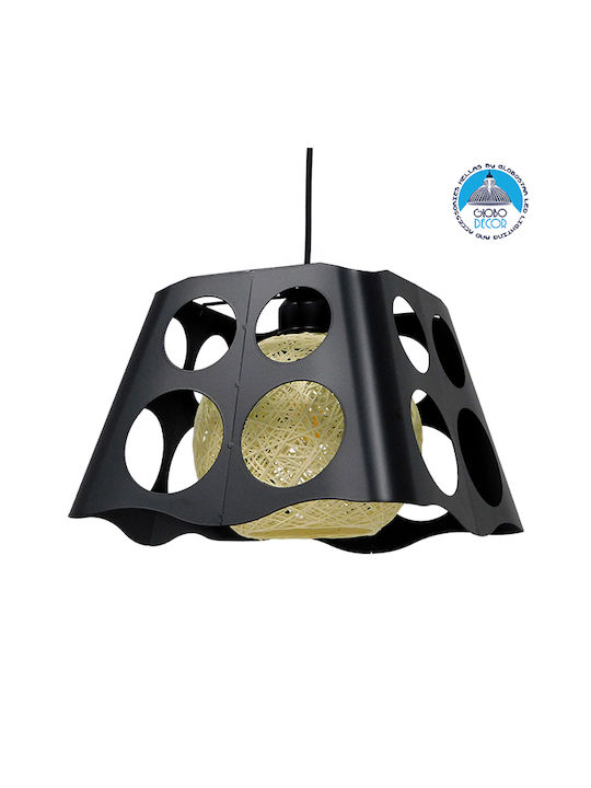 GloboStar Carter Pendant Light Black with Socket E27 28x28x22cm