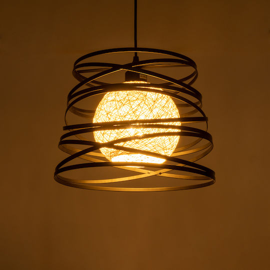 GloboStar Carter Pendant Light Black Grid with Socket E27 32x33x25cm