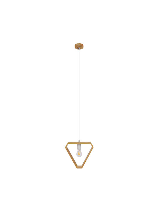 GloboStar Elise Triangle Pendant Light Beige with Socket E27 29x8x28cm